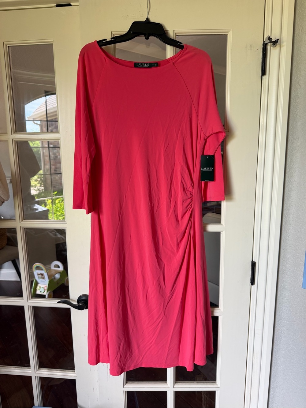 Ralph Lauren Geranium Pink Dress Sz 16 NWT